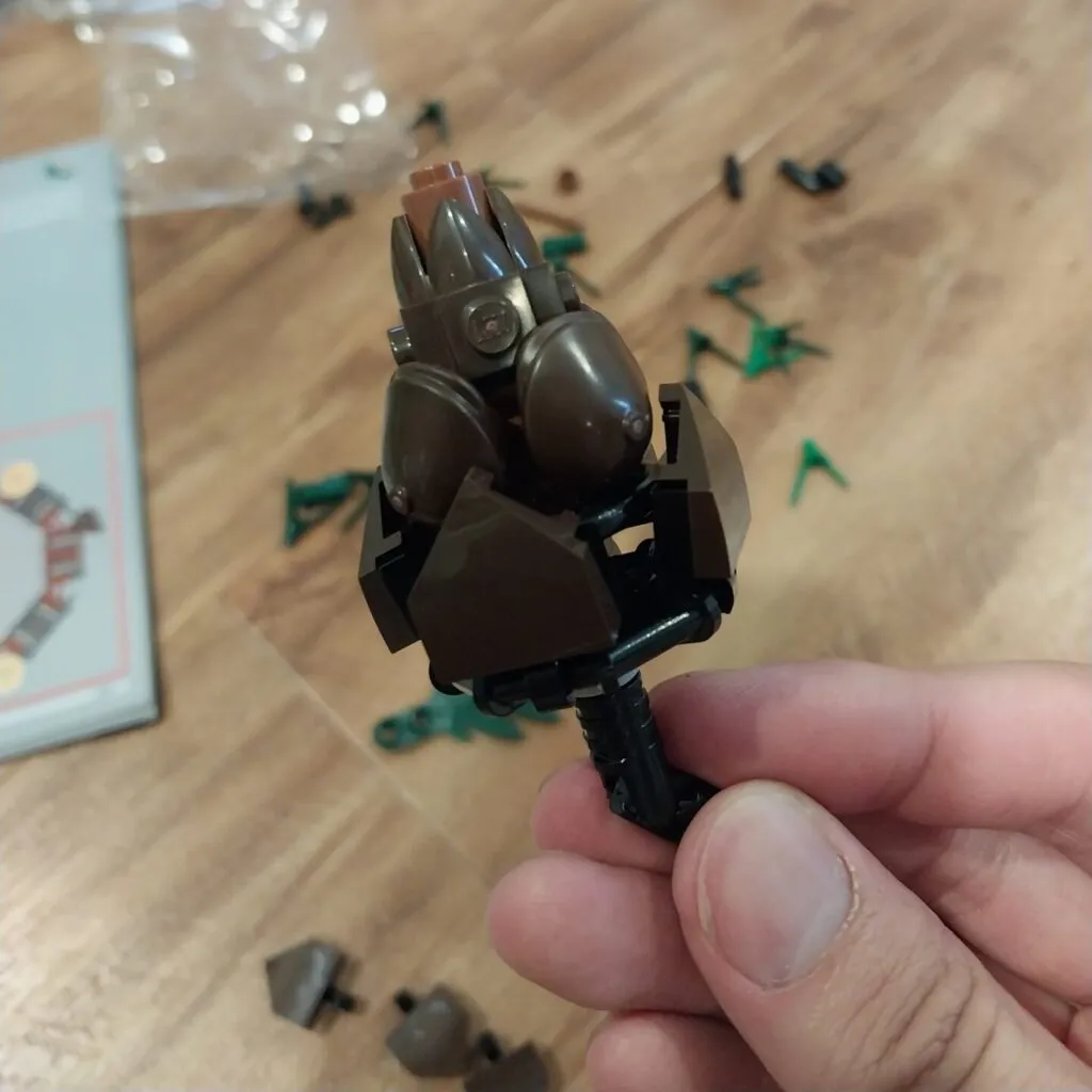 A pinecone made of Lego.