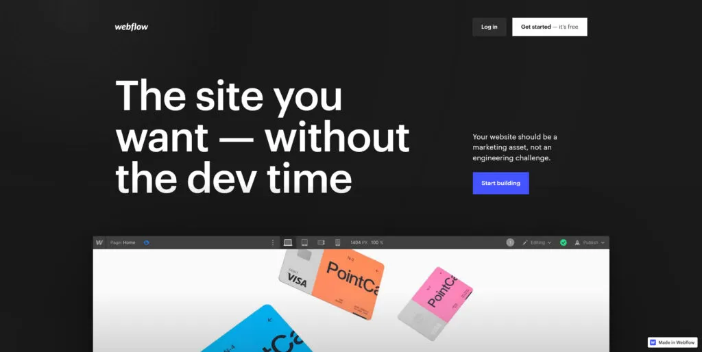 Webflow homepage